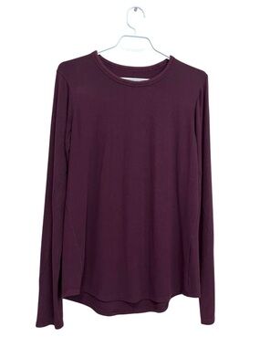 Lululemon Fine Ribbed Soft Long Sleeve Crewneck Top - Plum